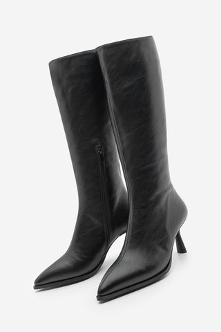 Kadın Sivri Burun Topuklu Çizme Lavisa - Siyah