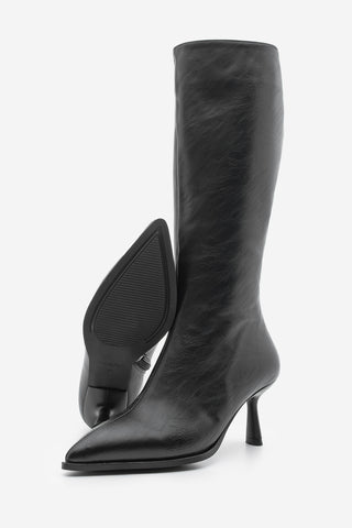 Kadın Sivri Burun Topuklu Çizme Lavisa - Siyah