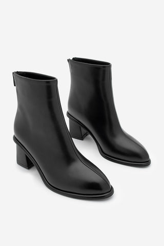 Kadın Arkadan Fermuarlı Topuklu Bot Atirya - Siyah