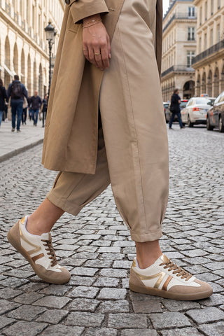 Kadın Sneaker Bağcıklı Spor Ayakkabı Tiyone - Altın