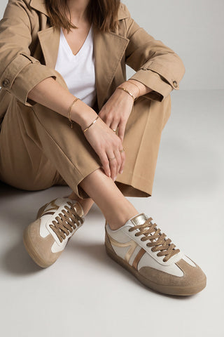 Kadın Sneaker Bağcıklı Spor Ayakkabı Tiyone - Altın