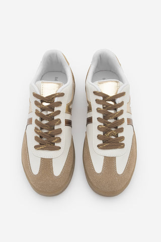 Kadın Sneaker Bağcıklı Spor Ayakkabı Tiyone - Altın