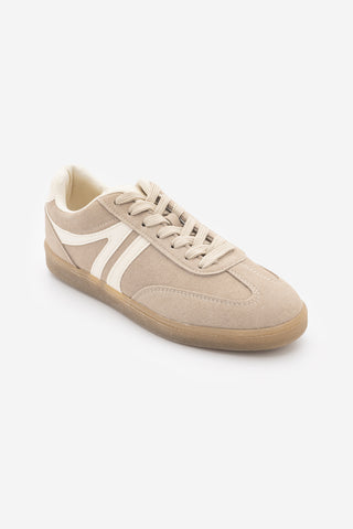 Kadın Sneaker Bağcıklı Spor Ayakkabı Tiyone - Koyu Bej