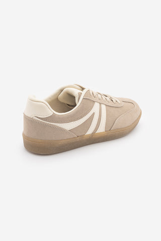 Kadın Sneaker Bağcıklı Spor Ayakkabı Tiyone - Koyu Bej