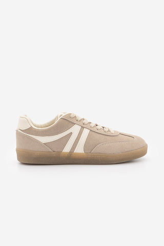 Kadın Sneaker Bağcıklı Spor Ayakkabı Tiyone - Koyu Bej