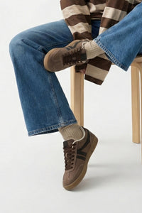 Kadın Sneaker Bağcıklı Spor Ayakkabı Tiyone - Vizon