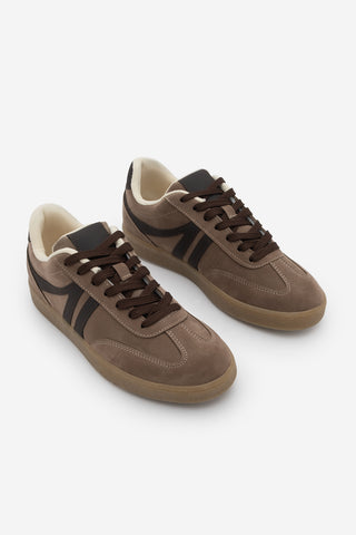 Kadın Sneaker Bağcıklı Spor Ayakkabı Tiyone - Vizon