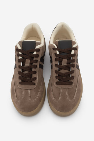 Kadın Sneaker Bağcıklı Spor Ayakkabı Tiyone - Vizon