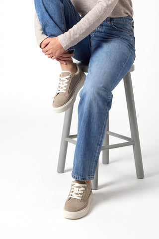 Kadın Sneaker Kalın Taban Spor Ayakkabı Domen - Bej Süet