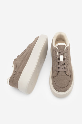 Kadın Sneaker Kalın Taban Spor Ayakkabı Domen - Vizon Süet