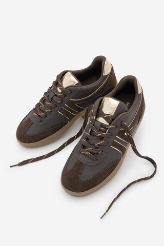 Kadın Sneaker Bağcıklı Spor Ayakkabı Denor - Kahve