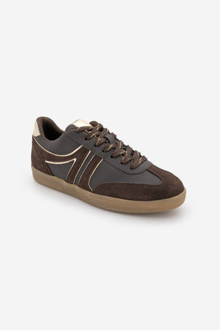 Kadın Sneaker Bağcıklı Spor Ayakkabı Denor - Kahve