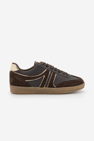Kadın Sneaker Bağcıklı Spor Ayakkabı Denor - Kahve