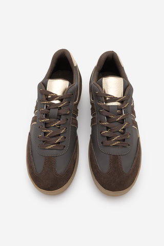 Kadın Sneaker Bağcıklı Spor Ayakkabı Denor - Kahve