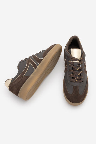 Kadın Sneaker Bağcıklı Spor Ayakkabı Denor - Kahve