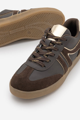 Kadın Sneaker Bağcıklı Spor Ayakkabı Denor - Kahve
