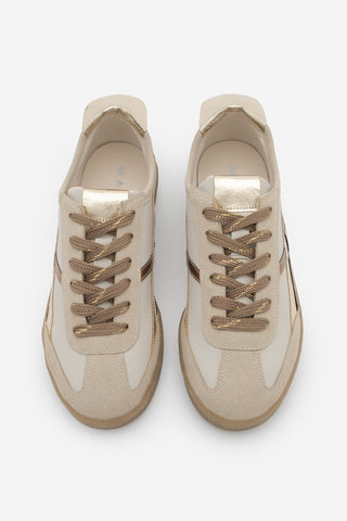 Kadın Sneaker Bağcıklı Spor Ayakkabı Alvena - Altın