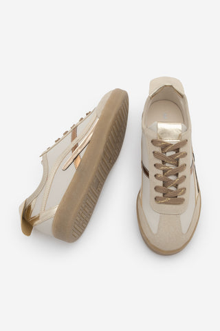 Kadın Sneaker Bağcıklı Spor Ayakkabı Alvena - Altın