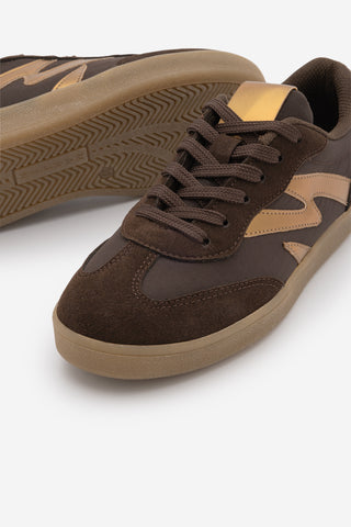Kadın Sneaker Bağcıklı Spor Ayakkabı Starse - Altın Kahve