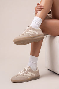 Kadın Sneaker Bağcıklı Spor Ayakkabı Starse - Bej