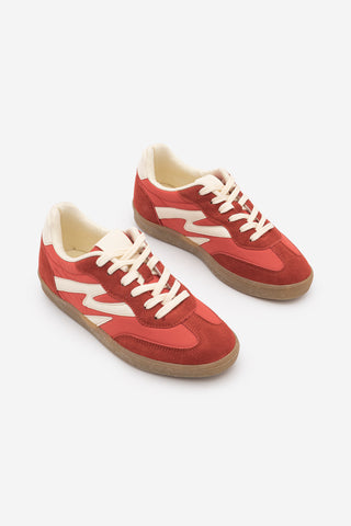 Kadın Sneaker Bağcıklı Süet Spor Ayakkabı Starse - Kırmızı