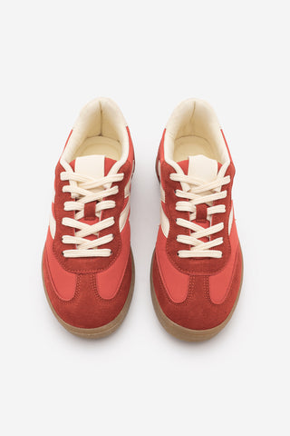 Kadın Sneaker Bağcıklı Süet Spor Ayakkabı Starse - Kırmızı