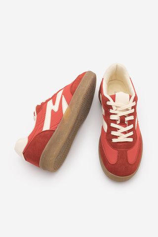 Kadın Sneaker Bağcıklı Süet Spor Ayakkabı Starse - Kırmızı