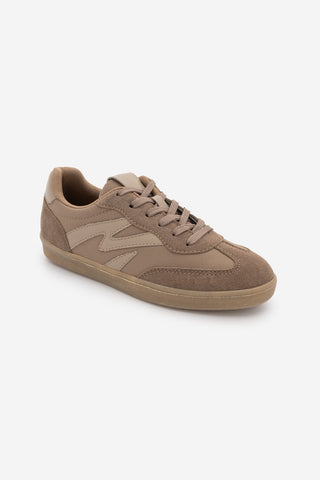 Kadın Sneaker Bağcıklı Süet Spor Ayakkabı Starse - Vizon