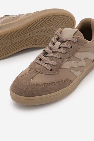Kadın Sneaker Bağcıklı Süet Spor Ayakkabı Starse - Vizon