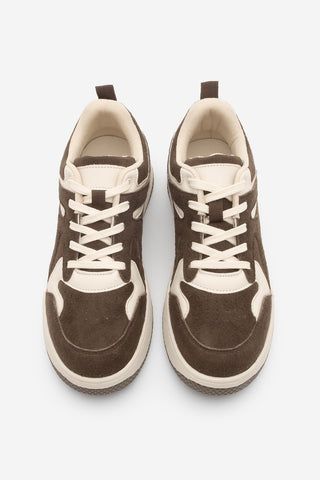 Kadın Sneaker Spor Ayakkabı Gosfin - Kahve Süet