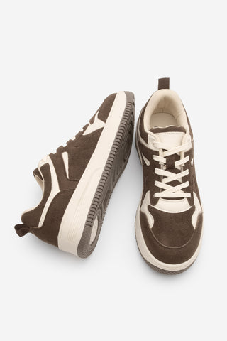 Kadın Sneaker Spor Ayakkabı Gosfin - Kahve Süet