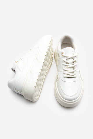 Kadın Sneaker Kalın Taban Spor Ayakkabı Petro - Beyaz