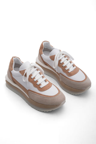 Kadın Sneaker Hakiki Deri  Spor Ayakkabı Dison - Vizon