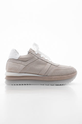Kadın Sneaker Hakiki Deri Spor Ayakkabı Zonas - Bej Süet