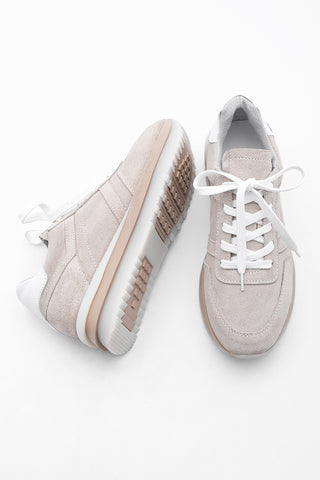Kadın Sneaker Hakiki Deri Spor Ayakkabı Zonas - Bej Süet