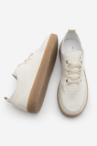 Kadın Sneaker İşlemeli Nakışlı Spor Ayakkabı Valgin - Ekru
