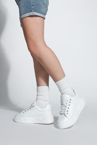 Kadın Sneaker Kalın Taban Spor Ayakkabı Bekor - Beyaz