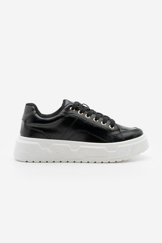 Kadın Sneaker Kalın Taban Spor Ayakkabı Bekor - Siyah