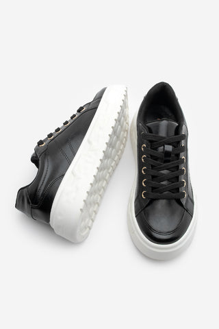 Kadın Sneaker Kalın Taban Spor Ayakkabı Bekor - Siyah