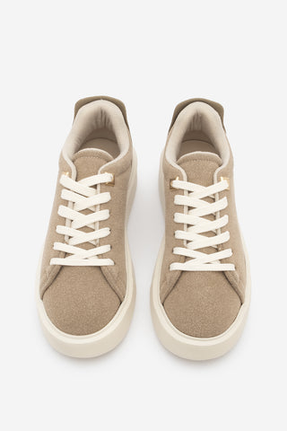 Kadın Sneaker Kalın Taban Spor Ayakkabı Rofke - Bej Süet