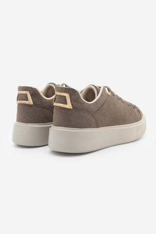 Kadın Sneaker Kalın Taban Spor Ayakkabı Rofke - Vizon Süet