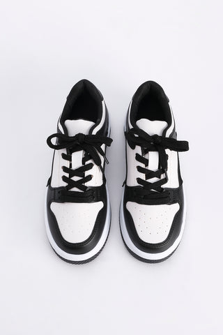 Kadın Sneaker  Bağcıklı Spor Ayakkabı Dones - Siyah