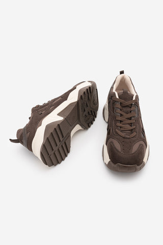 Kadın Sneaker Bağcıklı Spor Ayakkabı Pizen - Kahve
