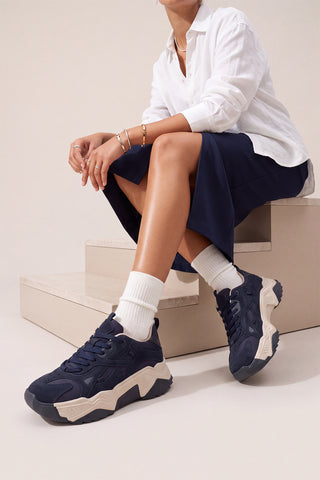 Kadın Sneaker Bağcıklı Spor Ayakkabı Pizen - Lacivert