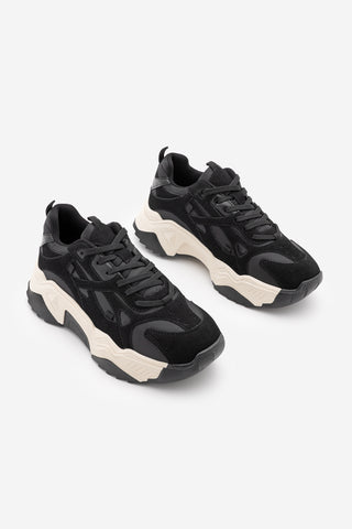 Kadın Sneaker Bağcıklı Spor Ayakkabı Pizen - Siyah