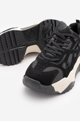 Kadın Sneaker Bağcıklı Spor Ayakkabı Pizen - Siyah