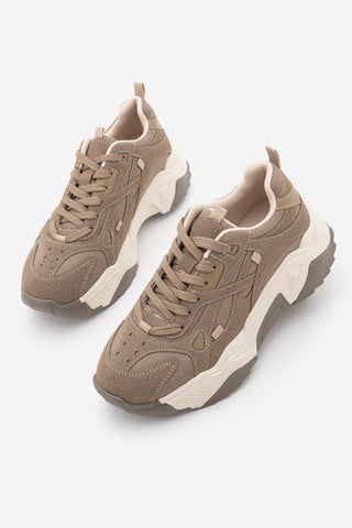 Kadın Sneaker Bağcıklı Spor Ayakkabı Pizen - Vizon