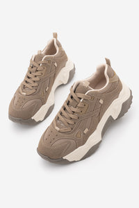 Kadın Sneaker Bağcıklı Spor Ayakkabı Pizen - Vizon