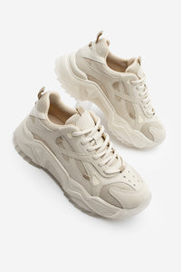 Kadın Sneaker Bağcıklı Spor Ayakkabı Pizen - Bej