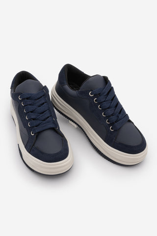Kadın Sneaker Kalın Taban Spor Ayakkabı Sifaz - Lacivert